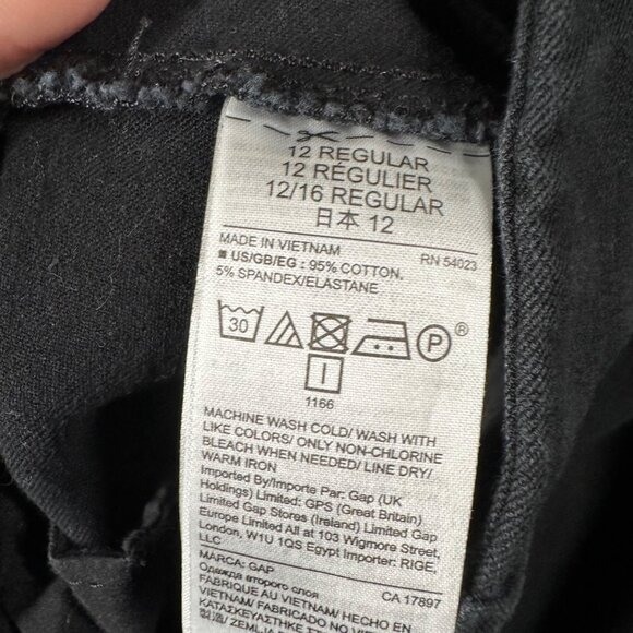 Gap Womens 12 Regular Black Signature Skinny Ankle Chino Cropped Pants - Picture 6 of 10